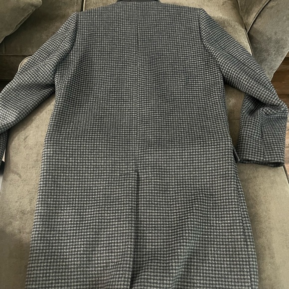 Abercrombie & Fitch Charcoal Houndstooth Wool-Blend Topcoat size S - Picture 5 of 5
